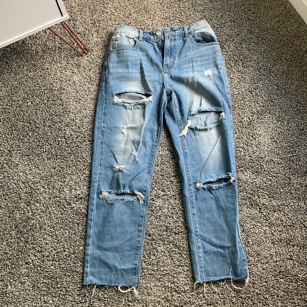 Nasty Gal straight leg ripped jeans